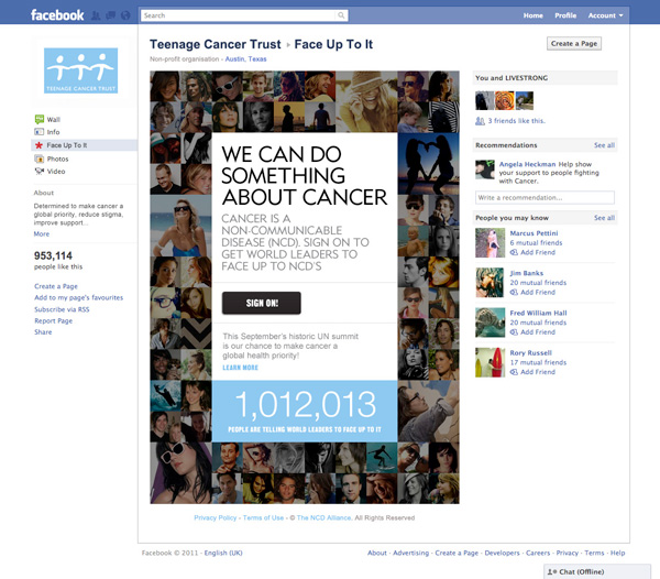 Face Up To It (alternate charity Facebook tab)